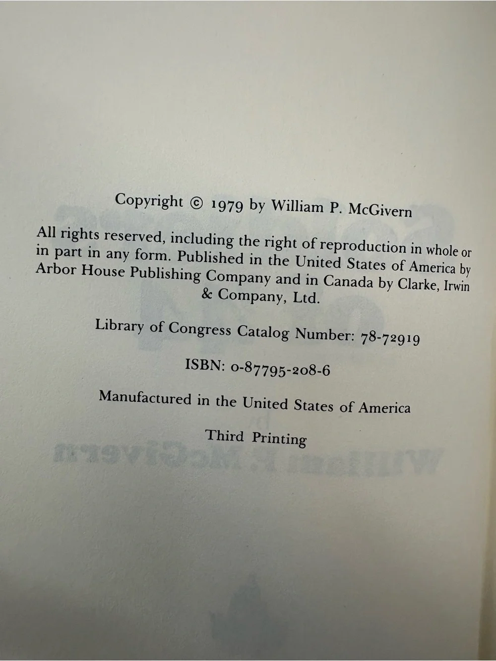 William P. McGivern Soldiers of '44 Hardcover Arbor House 1979 Third Printing